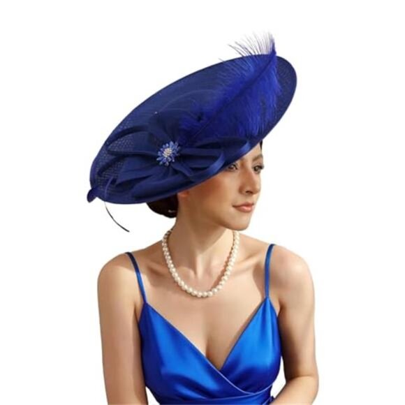 Women\'s Fascinator Hat Elegant Flower Mesh Feathers Headband Derby Hat main image 6